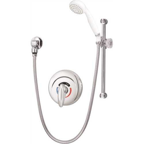 Safetymix Single-Handle 1-Spray Shower Faucet with Service Stops in Polished Chrome (Valve Included)