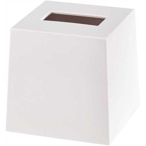 Hookless BS-MSPA9W Spa White Collection Tissue Box Cover Melamine - pack of 3