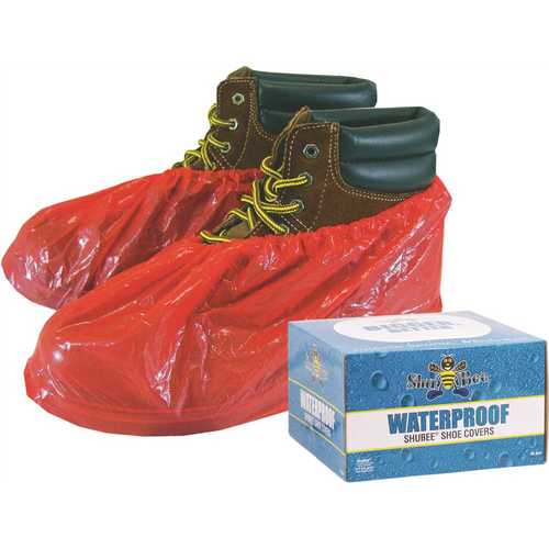 Red Weatherproof Shoe Covers - 40 Pair