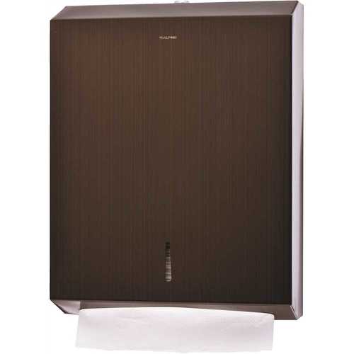 ALPINE 480-AB Bronze Brushed Stainless Steel C-Fold/Multi-Fold Paper Towel Dispenser