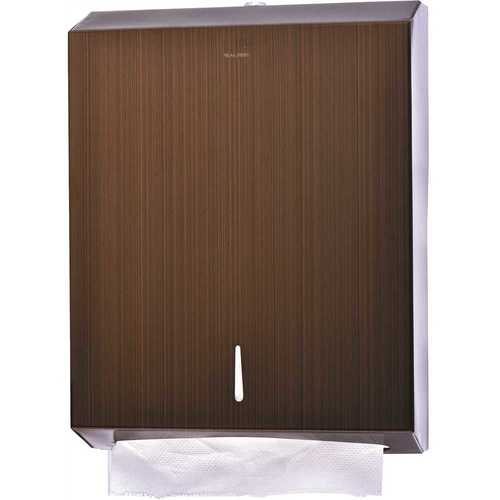 ALPINE 480-AC Brown Stainless Steel Brushed C-Fold/Multi-Fold Paper Towel Dispenser