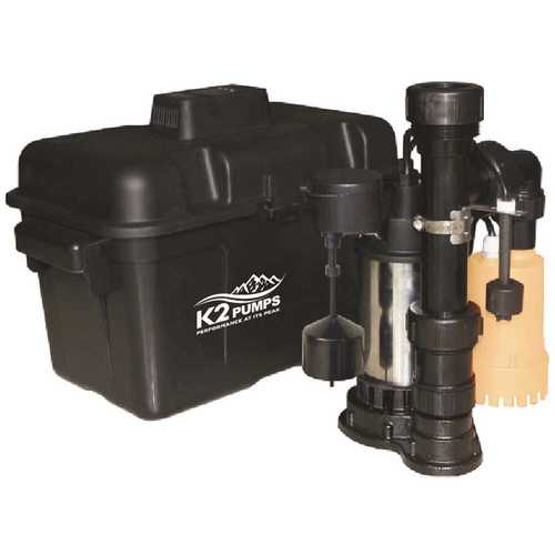 4000 GPH Compact Backup Sump Pump System