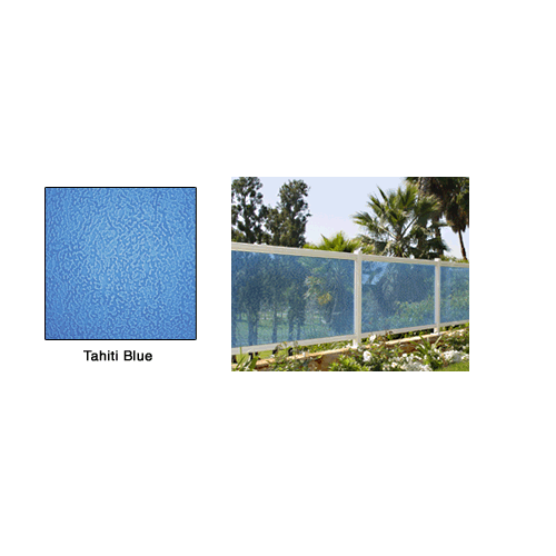 36" x 96" Glass Decorative Film Tahiti Blue Pattern