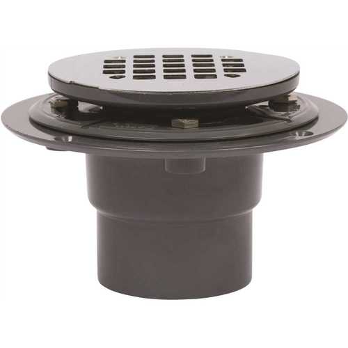 PVC Shower Drain with Round Stainless Steel Strainer
