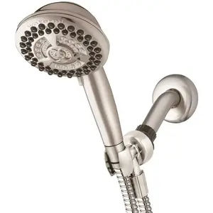9-Spray 4.5 in. Single Wall Mount Low Flow Handheld Adjustable Shower Head in Brushed Nickel