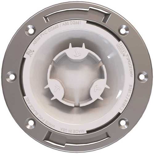 Oatey 435882 Fast Set 3" Spigot PVC, Hub Toilet Flange with Test Cap and Stainless Steel Ring