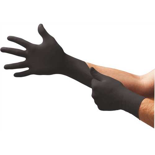 Microflex MK-296-L MIDKNIGHT Large Black 4.7 Mil Powder-Free Nitrile Disposable Gloves - pack of 100