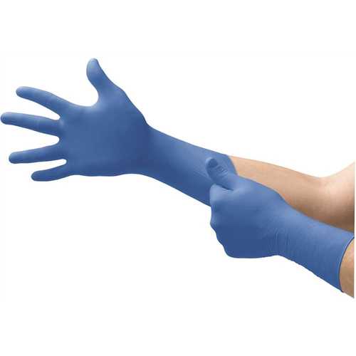Microflex SG-375-M SAFEGRIP Medium Blue Thick Powder-Free Latex Disposable Gloves - pack of 50