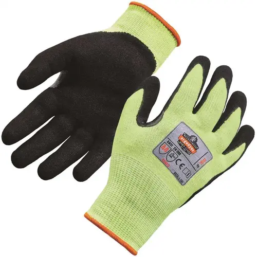 Ergodyne 7041 ProFlex Medium Lime Hi-Vis Nitrile-Coated Level 4 Cut Gloves - Pair