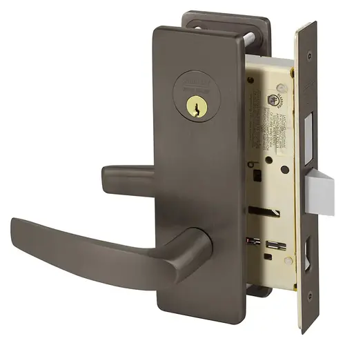 Dormitory Exit Double Cylinder with Deadbolt Mortise Lock with B Lever and LS Escutcheon Oil Rubbed Bronze Finish