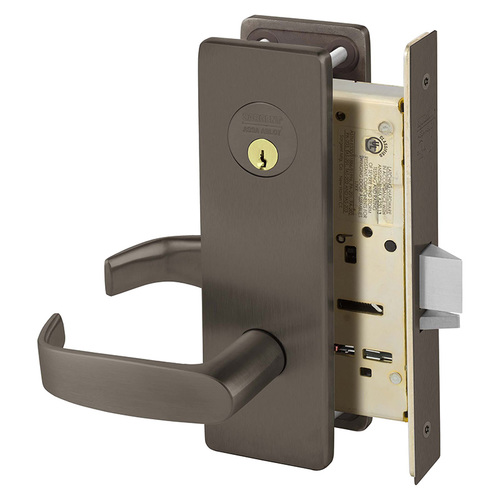 Inner Entry Office Mortise Lock with L Lever and LS Escutcheon Oil Rubbed Bronze Finish