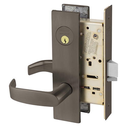 Institutional Privacy Unlocks with Door Close and Inside Lever and Inside Retracts Latchbolt Mortise Lock with L Lever and LE1 Escutcheon Oil Rubbed Bronze Finish