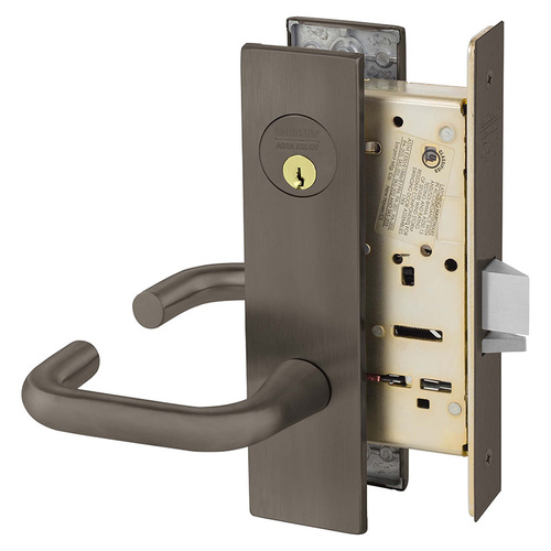 Institutional Privacy Unlocks with Inside Lever and Inside Retracts Latchbolt Mortise Lock with J Lever and LE1 Escutcheon Oil Rubbed Bronze Finish