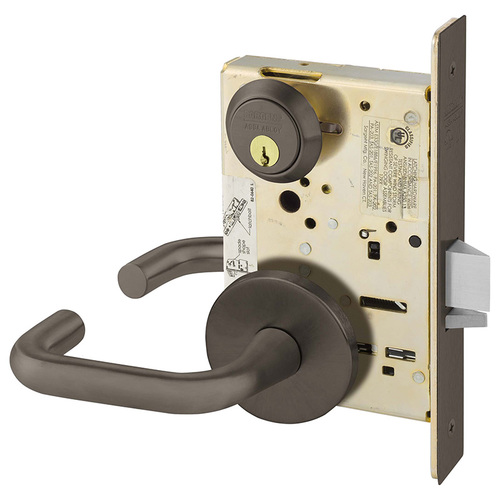 Institutional Privacy Unlocks with Inside Lever and Inside Retracts Latchbolt Mortise Lock with J Lever and O Rose Oil Rubbed Bronze Finish