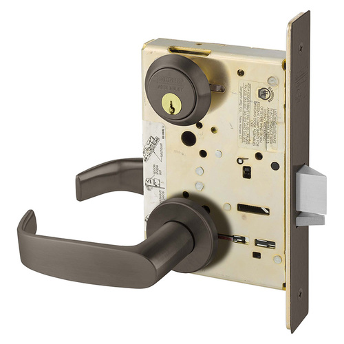 Institutional Privacy Unlocks with Inside Lever and Inside Retracts Latchbolt Mortise Lock with L Lever and LN Rose Oil Rubbed Bronze Finish