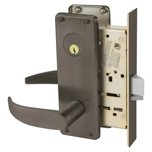 Institutional Privacy Unlocks with Inside Lever and Inside Retracts Latchbolt Mortise Lock with P Lever and WT Escutcheon Oil Rubbed Bronze Finish