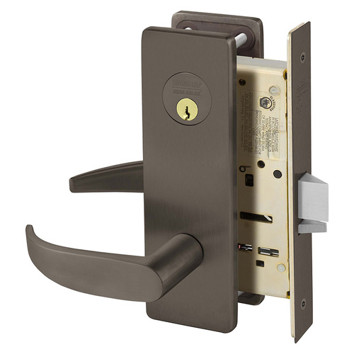 Institutional Privacy Unlocks with Inside Lever and Inside Retracts Latchbolt Mortise Lock with P Lever and LS Escutcheon Oil Rubbed Bronze Finish