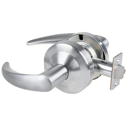 ALX Series Grade 2 Passage Omega Lever Lock with 47267038 Springlatch and 47267101 ANSI Strike Satin Chrome Finish