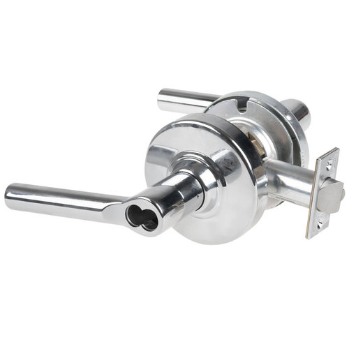 ALX Series Grade 2 Entry Broadway Lever Lock with Small Format IC Prep Less Core; 47267042 Deadlatch; and 47267101 ANSI Strike Bright Chrome Finish