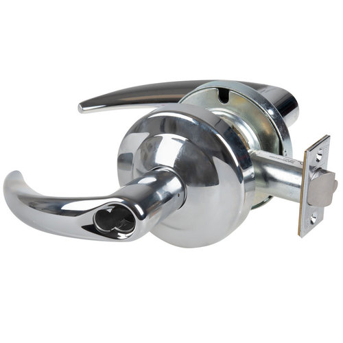 ALX Series Grade 2 Entry Omega Lever Lock with Large Format IC Prep Less Core; 47267042 Deadlatch; and 47267101 ANSI Strike Bright Chrome Finish