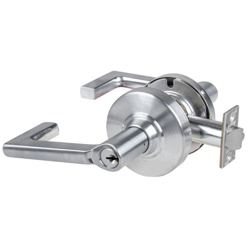 ALX Series Grade 2 Classroom Longitude Lever Lock with C Keyway; 47267042 Deadlatch; and 47267101 ANSI Strike Satin Chrome Finish