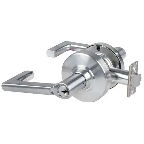 ALX Series Grade 2 Entry Longitude Lever Lock with C Keyway; 47267042 Deadlatch; and 47267101 ANSI Strike Satin Chrome Finish