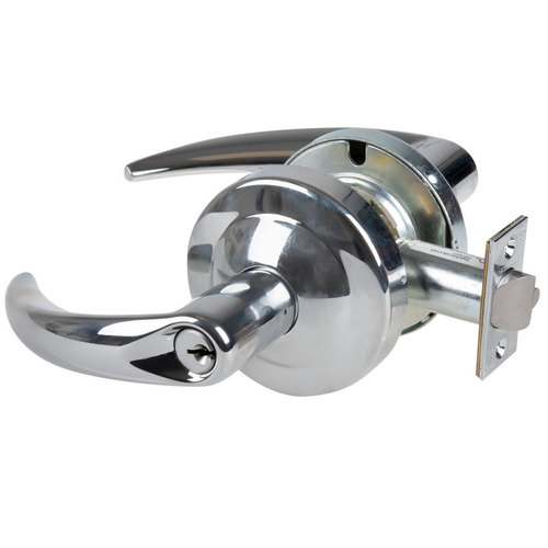 ALX Series Grade 2 Entry Omega Lever Lock with C Keyway; 47267042 Deadlatch; and 47267101 ANSI Strike Bright Chrome Finish