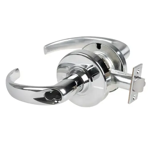 ALX Series Grade 2 Entry Sparta Lever Lock with Large Format IC Prep Less Core; 47267042 Deadlatch; and 47267101 ANSI Strike Bright Chrome Finish