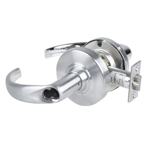 ALX Series Grade 2 Entry Sparta Lever Lock with Large Format IC Prep Less Core; 47267042 Deadlatch; and 47267101 ANSI Strike Satin Chrome Finish