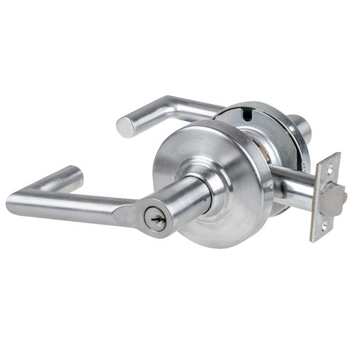 ALX Series Grade 2 Entry Boardwalk Lever Lock with C Keyway; 47267042 Deadlatch; and 47267101 ANSI Strike Satin Chrome Finish