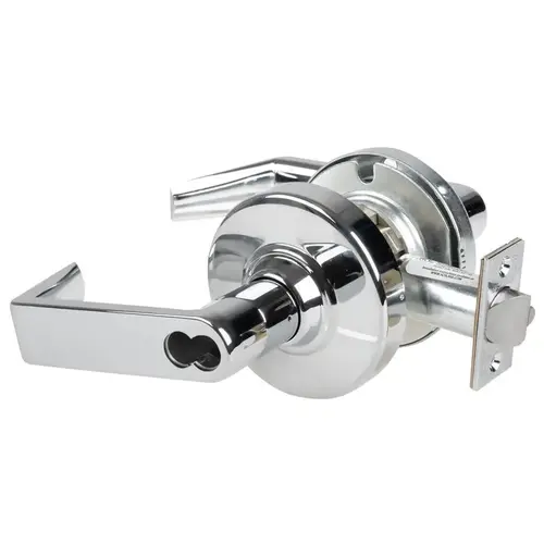 ALX Series Grade 2 Classroom Rhodes Lever Lock with Large Format IC Prep Less Core; 47267042 Deadlatch; and 47267101 ANSI Strike Bright Chrome Finish