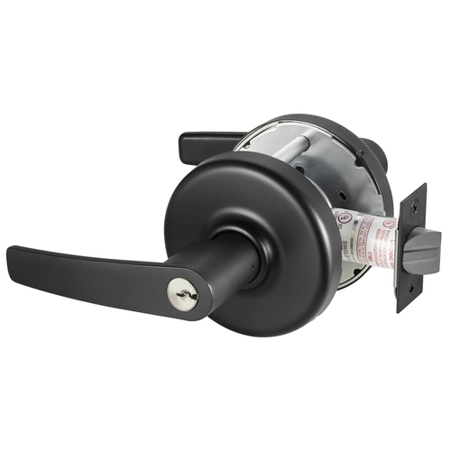 Zinc Armstrong Lever and D Rose Single Cylinder Storeroom Grade 1 Extra Heavy Duty Cylindrical Lever Lock L4 Keyway Black Suede Powder Coat Finish