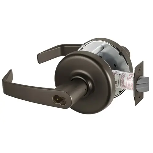 Zinc Newport Lever and D Rose Single Cylinder Storeroom Grade 1 Extra Heavy Duty Cylindrical Lever Lock IC 6 Pin Less Core Dark Bronze Finish