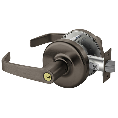 Zinc Newport Lever and D Rose Single Cylinder Classroom Grade 1 Extra Heavy Duty Cylindrical Lever Lock L4 Keyway Dark Bronze Finish