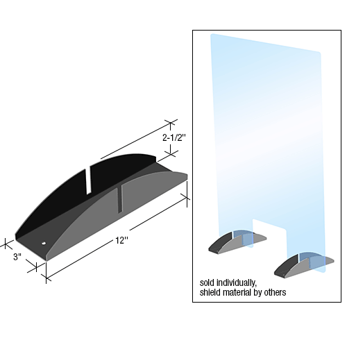 Brushed Stainless Steel Base for 1/4" (6 mm) Acrylic