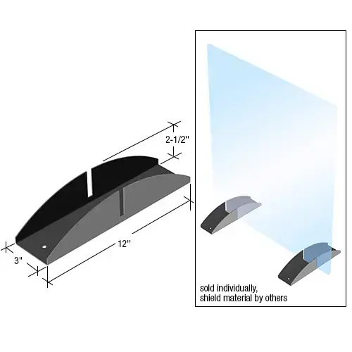 Brixwell PSBASE38 Brushed Stainless Steel Base for 3/8" (10 mm) Acrylic