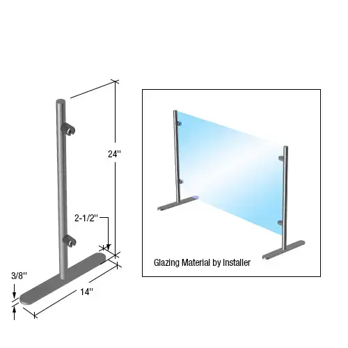 Brixwell PP24E Round Portable Partition End Post, 24" (610 mm)