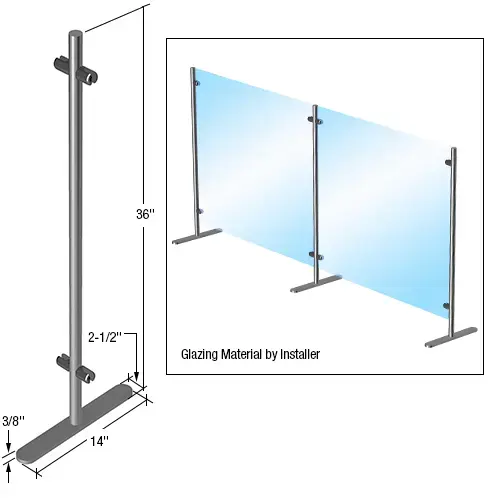 Brixwell PP36C Round Portable Partition Center Post, 36" (914 mm) Height x 1" (25 mm) Diameter