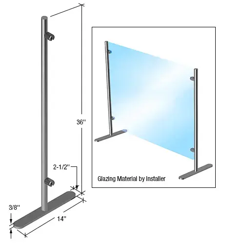 Brixwell PP36E Round Portable Partition End Post, 36" (914 mm) Height x 1" (25 mm) Diameter
