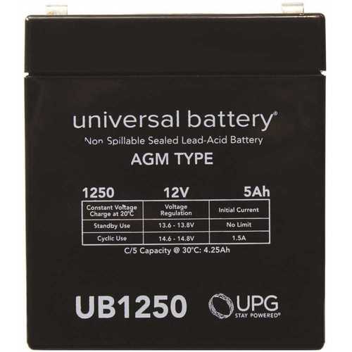 Universal Power Group UB1250 UPG 12-Volt 5 Ah F1 Terminal Sealed Lead Acid (SLA) AGM Rechargeable Battery