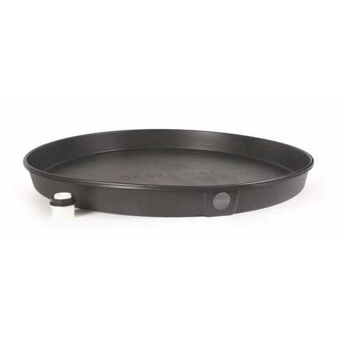 CAMCO MANUFACTURING 11406 26 in. I.D. Plastic Drain Pan with CPVC Fitting Black