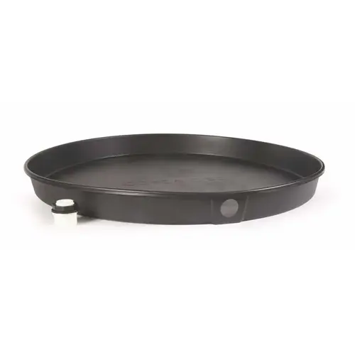 26 in. I.D. Plastic Drain Pan with CPVC Fitting Black