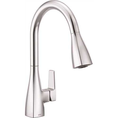 Moen 76162 CLEVELAND FAUCET GROUP Slate Single-Handle Pull-Down Sprayer Kitchen Faucet with Deck Plate in Chrome