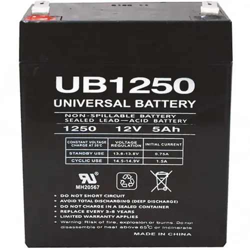 UPG 12-Volt 5 Ah F2 Terminal Sealed Lead Acid (SLA) AGM Rechargeable Battery