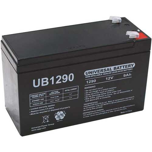 UPG UB1290 12-Volt 9 Ah F1 Terminal Sealed Lead Acid (SLA) AGM Rechargeable Battery