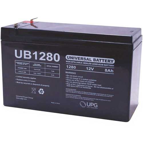 Universal Power Group UB1280 UPG 12-Volt 8 Ah F1 Terminal Sealed Lead Acid (SLA) AGM Rechargeable Battery