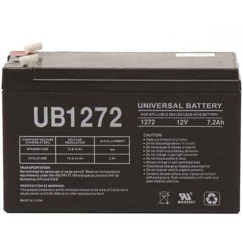 12-Volt 7.2 Ah F1 Terminal Sealed Lead Acid (SLA) AGM Rechargeable Battery