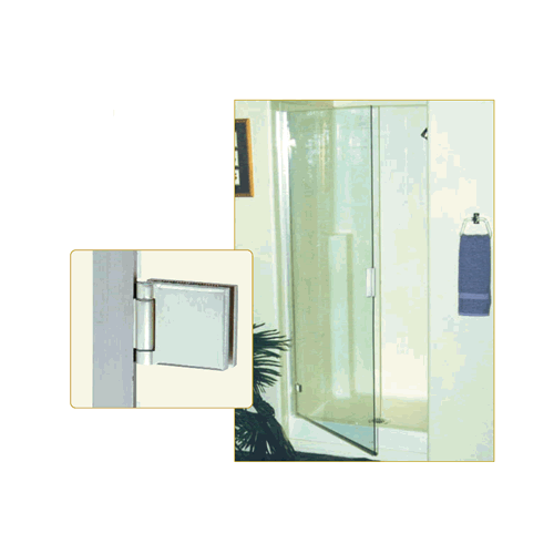 64 Inches Height Frameless Hinge K.D. Shower Door Kit Bright Anodized
