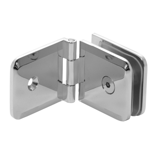 Adjustable Beveled Wall Mount Glass Clip Polished Nickel