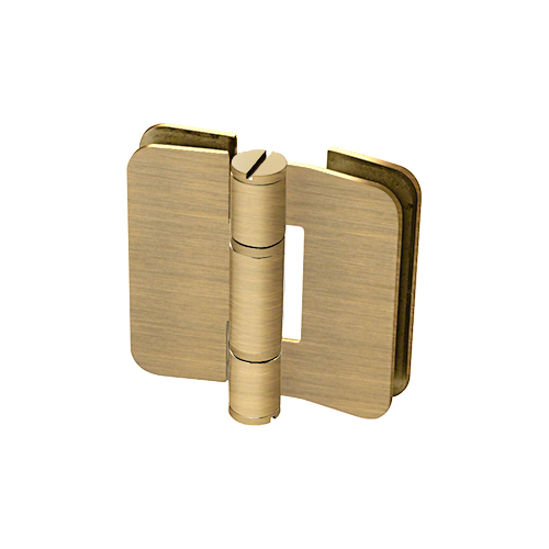 Imperial Glass To Glass Mount Shower Door Hinge 180 Degree & Outswing Antique Brass